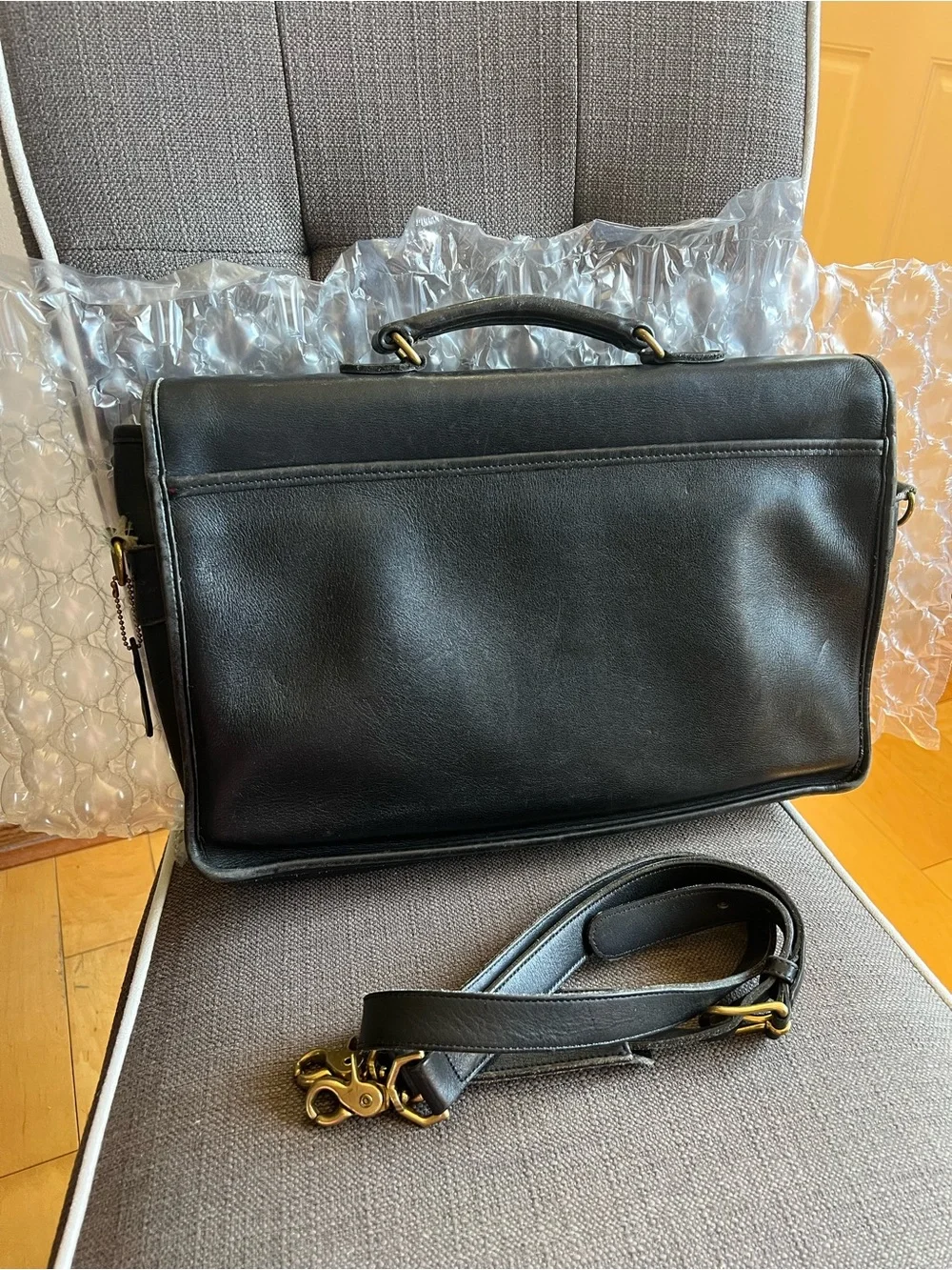 Vintage Coach Prescott Turnlock Briefcase 5275 Black
